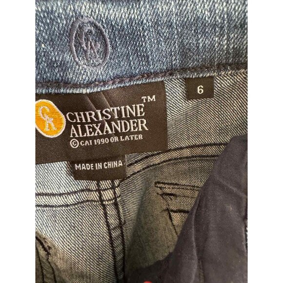 Christine Alexander "Swarovski Crystals" Womens 6 Jeans Embellished Straight Fit - Picture 3 of 9